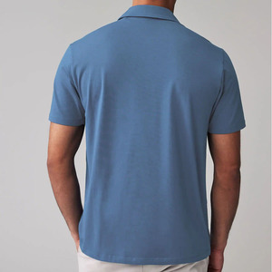 Men's <b>Navy</b> Blue Short Sleeve Pique <b>Polo</b> <b>Shirt</b> Embroidered Logo Front Casual Wear Regular Fit Cotton Knitted - Product Image 4