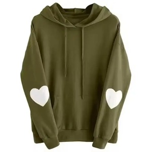 เสื้อฮู้ดสีเขียวมะกอก แขนยาว ปักลายหัวใจ ใส่ได้ทั้งชายและหญิง สวมใส่สบาย ผลิตจากผ้าโพลีเอสเตอร์/คอตตอนผสม ระบายอากาศได้ดี เป็นมิตรกับสิ่งแวดล้อม เหมาะสำหรับฤดูหนาว - Product Image 3
