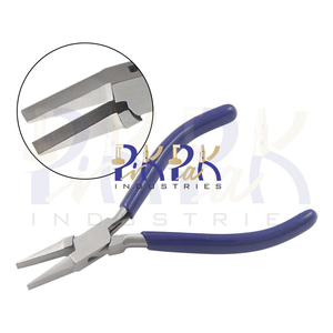 115mm pince à bec plat mâchoires lisses poignées en PVC pour la fabrication de bijoux de joint de boîte bricolage artisanat OEM personnalisable pour le sertissage de circlip - Product Image 1