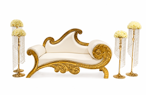 Sofá de pavo real de metal de latón para boda, sofá Chaise de último diseño, sofá de pavo real, nuevo sofá de madera moderno para boda al por mayor, EE. UU. - Product Image 3