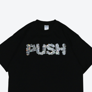 T-shirts surdimensionnés en strass 3D 100% coton personnalisés de haute qualité à manches courtes décontractés pour hommes et femmes - Product Image 6