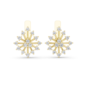 Boucles d'oreilles créoles Bali en argent sterling 925 plaqué or 18 carats avec zircon rond gradué, bijoux raffinés et glamour pour femmes - Product Image 1