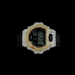 นาฬิกาดิจิตอล GShock DW6900 สีแดงเปลวไฟ รุ่นคัสตอม ดีไซน์โดดเด่น สไตล์สตรีทแฟชั่น ประดับเพชรโมอิสซาไนต์ สำหรับผู้ชาย - Product Image 3