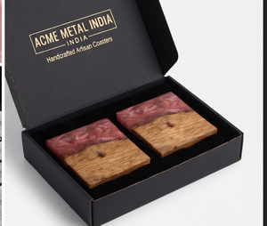 Elegant Pink Resin And Walnut Wood Drink <b>Coasters</b> With Natural Finished Perfect For Stylish Tabletop Accessories Home Gifts - Product Image 6
