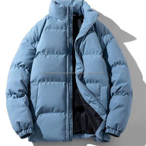 Veste matelassée coupe-vent noire pour homme FONILBEST, écologique, rembourrée de coton, extérieur en polyester/coton, fermeture éclair, décontractée - Product Image 3