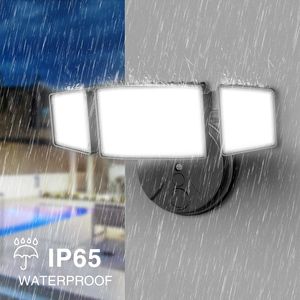 Fari di Sicurezza da Esterno 75W, 7000LM di Luminosità, con Interruttore, 3 Teste Regolabili, IP65 Impermeabile, 6500K, Montaggio a Parete - Product Image 4