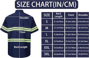 เสื้อเชิ้ตทำงานแบบสะท้อนแสง แขนสั้น ไซส์ใหญ่ พิมพ์โลโก้ได้ ผลิตจากโพลีเอสเตอร์ 100% ราคาโรงงานถูก ขายส่งสำหรับผู้ชาย - Product Image 5