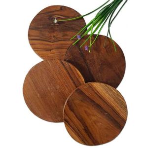 Handmade Wooden <b>Drink</b> Coasters Set Natural Mango Wood Table Coasters for Home Kitchen Bar - Product Image 3
