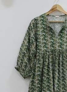 Vestido Túnica Midi para Mujer, 100% Algodón Ecológico, Formal, Simple, Transpirable, con Estampado Floral, Hecho a Mano en India, Venta al Por Mayor - Product Image 4