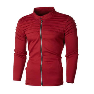 Sweat-shirt à capuche rouge pour homme, demi-zip, manches longues, coupe ajustée, décontracté, col montant, pour usage quotidien - Product Image 6