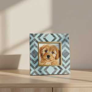 Lumiara Signature <b>Resin</b> Photo Frame – Contemporary Handmade Inlay Picture Display with Artistic Monochrome Design, Custom Size & - Product Image 3