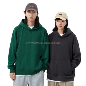 Sudadera con Capucha de Felpa Gruesa de 500 g/m², Sudadera con Capucha Holgada con Hombros Caídos Sin Cordones, Sudadera con Capucha Unisex para Hombre - Product Image 1