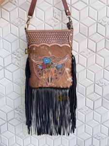 Cowhide Fur Leather Hand Tooled Carving Fringe Handbag 2026 New Designer Gypsy <b>Boho</b> Vintage Handmade Shoulder <b>Bag</b> Stylish <b>Bag</b> - Product Image 3