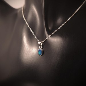 Colgante de Ópalo Natural Australiano en Plata de Ley 925, Azul, Verde, Rojo, con Juego de Colores, Sin Níquel, Joyería para Mujer - Product Image 5