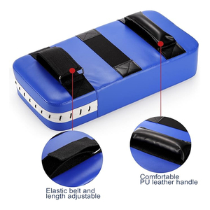 Guante de Boxeo Ecológico de Microfibra Azul y Cuero Vacuno PU con Correa Antideslizante para Entrenamiento - Product Image 4