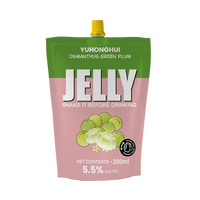 Bebida Alcohólica de Jalea de Ciruela Verde Osmanthus, 330 ml, en Bolsa con Boquilla, 5.5% ABV, Agitar Antes de Beber, Cóctel de Jalea