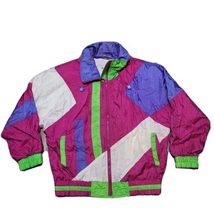 Chaqueta Anorak Deportiva Cortavientos Vintage con Bloques de Color, Cremallera y Logotipo Personalizado, de Nylon, para Correr, Venta al por Mayor - Product Image 1
