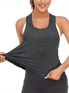 Débardeur de yoga pour femme en tissu tricoté 230 GSM, anti-dérapant, dos nageur, extensible dans les 4 sens, pour entraînement croisé, coupe courte - Product Image 3