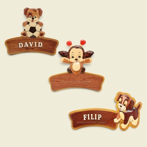 Wholesale Personalized Wooden <b>Name</b> Sign <b>Plate</b> for Baby Room Decor Door Hanging Plaques Intarsia Woodcraft from Vietnam No Letter - Product Image 1