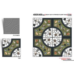 9mm/12mm Thickness Export Quality 40x40cm Embossed Punch Rustic Matte Non-Slip Porcelain Digital Parking 400x400mm Floor Tiles - Product Image 5