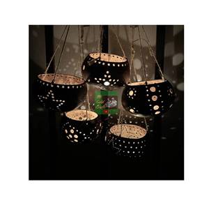 Lámpara Colgante Hecha a Mano con Cáscara de Coco, Estilo Bohemio, Redonda, para Decoración de Interiores, Sala de Estar - Product Image 3