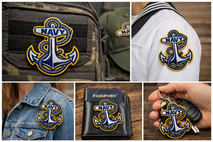 Écusson brodé ancre marine de haute qualité, thermocollant ou à coudre, pour vêtements, uniformes et casquettes - Product Image 6