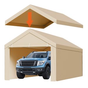 Telo di Ricambio per Tettoia Auto/Camion 10x20 piedi, Resistente ai Raggi UV, Impermeabile, con Pareti Laterali, per Garage Portatile - Product Image 6