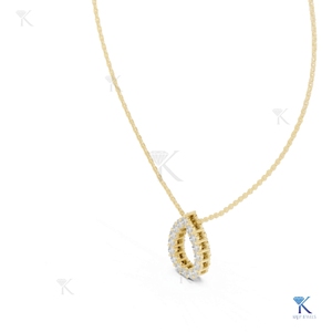 จี้เพชรทรงบริลเลียนต์แบบฝังเพชรเปิดหน้า 14K 18K ทองคำแท้ เครื่องประดับผู้หญิงสุดหรู ของขวัญ ขายส่ง ผู้จัดจำหน่าย B2B - Product Image 4