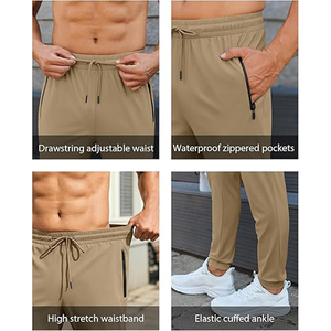 Men Lightweight <b>Slim</b> Fit Casual Sports Pants Breathable Waterproof Workout Gym <b>Joggers</b> High Elastic Waist - Product Image 5