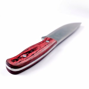 Couteau de chasse à lame fixe en acier inoxydable, manche en bois, pointe tombante, avec étui en cuir - Product Image 2