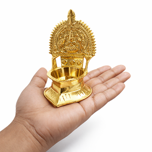 Brass Lakshmi <b>Arch</b> Diya Traditional Goddess Deepam Handcrafted Pooja Oil <b>Lamp</b> Decor - Product Image 1