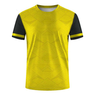T-shirt à manches courtes pour homme, motif géométrique, col rond, séchage rapide, coupe sportive, impression par sublimation, polyester tricoté - Product Image 6