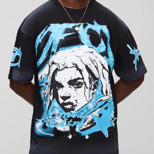 mens oversized boxy fit t shirt drop shoulder loose fit heavy cotton streetwear blank tshirt custom logo supplier - Product Image 1