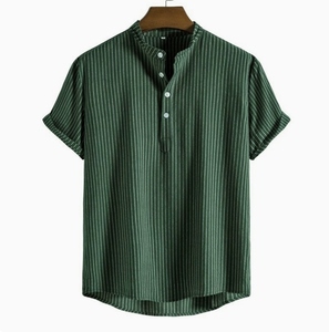 Camisa Casual a Cuadros para Hombre DAN500, Cuello Redondo, Tejida, Ecológica, Servicio OEM, Blanca - Product Image 4