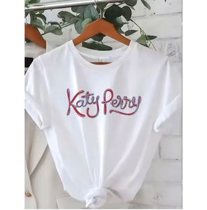 Women's White Short Sleeve T-Shirt 100% Cotton Crew Neck Regular Fit Casual Jersey Knitted Eco-Friendly Solid Spring Summer - Product Image 1