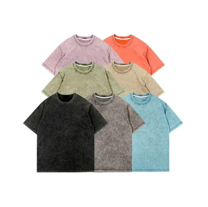 T-shirt délavé à l'acide pour femme, 100 % coton, tissu léger, respirant, doux, coupe confortable, tendance, décontracté, streetwear élégant - Product Image 1