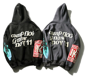 Sudadera con Capucha Best Lucky Me I See Ghosts para Hombre, Negra, Estilo Urbano, Oversize, de Algodón French Terry, con Estampado Frontal y Logotipo de Corazón - Product Image 6