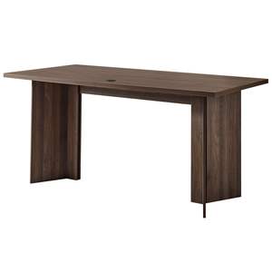 Grand bureau de direction rectangulaire moderne en noyer de 63 pouces, table de bureau en bois robuste, trou de connexion de câbles, assemblage facile, 250 livres - Product Image 1