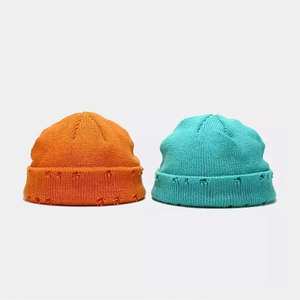 Winter Double Layer Thick Plain Customize <b>Beanie</b> Solid Custom Logo Warm Breathable <b>Waterproof</b> Hats Unisex 100% Acrylic - Product Image 2
