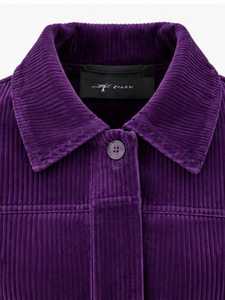 Veste pour femme de couleur violette, col rabattu, fermeture à boutons, manches longues - Product Image 3
