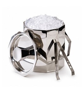 Seau à glace en acier inoxydable de style américain moderne avec pinces, conteneur isotherme pour la maison, le bar, les fêtes et les événements - Moontstar - Product Image 1