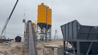 Silo di stoccaggio portatile verticale in acciaio imbullonato Zeyu 300t 21m per cenere volante e cemento, per impianti di miscelazione calcestruzzo