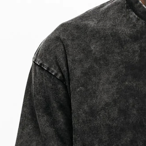 T-shirt 100 % coton pour homme, coupe classique, col rond, délavé à l'acide, écologique, infroissable, respirant, grammage lourd, personnalisable - Product Image 5
