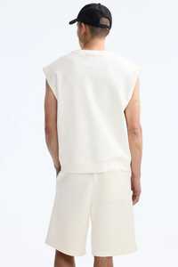 Men's Solid Color 100% Cotton Woven <b>Mid</b> Waist Drawstring Bermuda Shorts Casual Style - Product Image 2