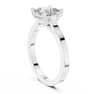 Classic Princess Cut Lab Grown Solitaire Ring Set 18KT White Gold Rhodium Plated Certified <b>for</b> Party Wedding Luxury <b>Gifting</b> - Product Image 2
