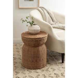 Design contemporain avec texture naturelle, conçu avec soin pour allier beauté et praticité, table d'appoint ronde avec rangement - Product Image 4