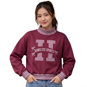 เสื้อสเวตเชิ้ตคอเต่าแบบมีฮู้ด สไตล์สตรีทแวร์ ทรงโอเวอร์ไซส์ ไหล่ตก ผ้าฟลีซ สำหรับผู้หญิง - Product Image 1