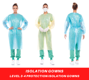 Robes d'isolation avec poignets tricotés de niveau 3 et 4 EPI médical jetable abordable enduit de PP et de PE imperméable fabriqué au Bangladesh - Product Image 6