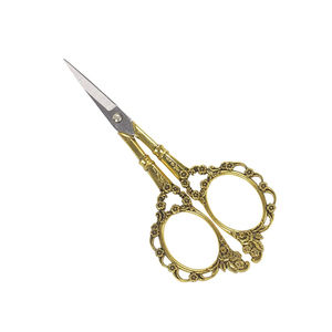 Tijeras de Bordado de Punta Fina de 4.5 Pulgadas, Chapadas en Oro, Tijeras de Costura Industriales con Mango de Acero Liso para Trabajos Artísticos - Product Image 1