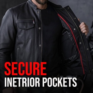 <b>Men's</b> Premium Quality Leather <b>Jacket</b> Fashionable Cow Leather <b>Jacket</b> Winter Motorcycle Racing <b>jacket</b> for <b>men</b> Secure Pockets - Product Image 5